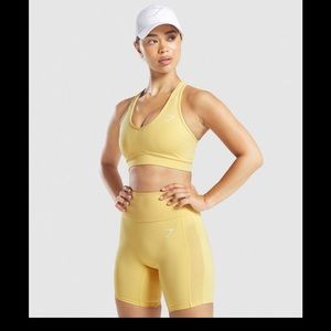 Gymshark Sol Lift sports bra shorts powder yellow